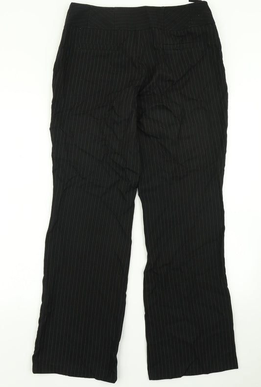 Evie Collection Womens Black Striped Dress Pants Trousers Size 12 L30 in