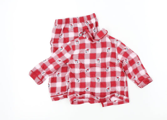 George Boys Red Geometric Babydoll Pyjama Set Size 6-9 Months