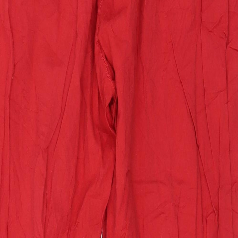 Womens UK Size L Preworn Regular Fit Red Trousers