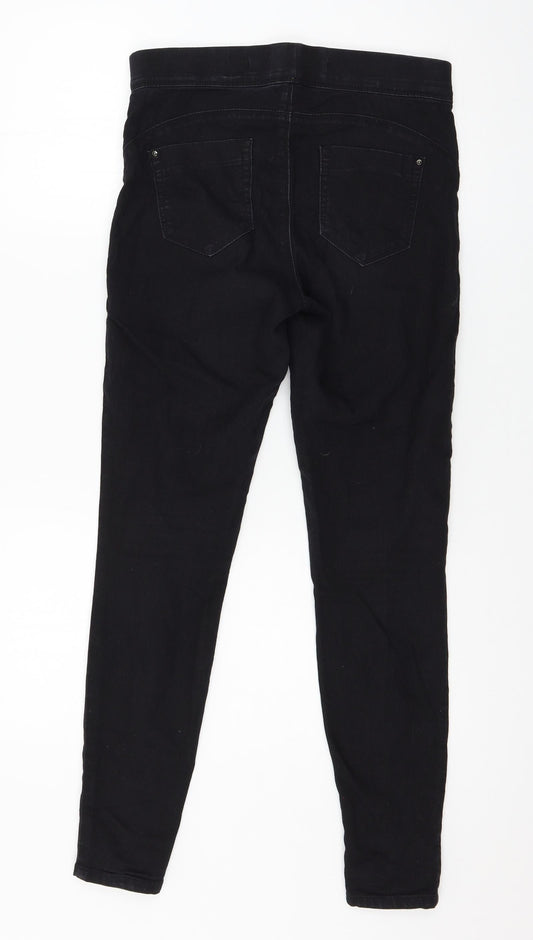Denim & Co. Womens Black Denim Jegging Jeans Size 10 L28 in