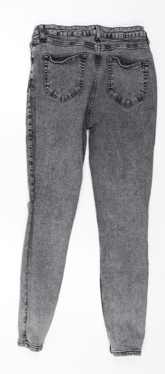 Denim & Co. Womens Grey Denim Skinny Jeans Size 14 L26 in