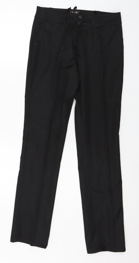 Additional front view of A&R Collection women’s black trousers, size UK 12, 30-inch leg