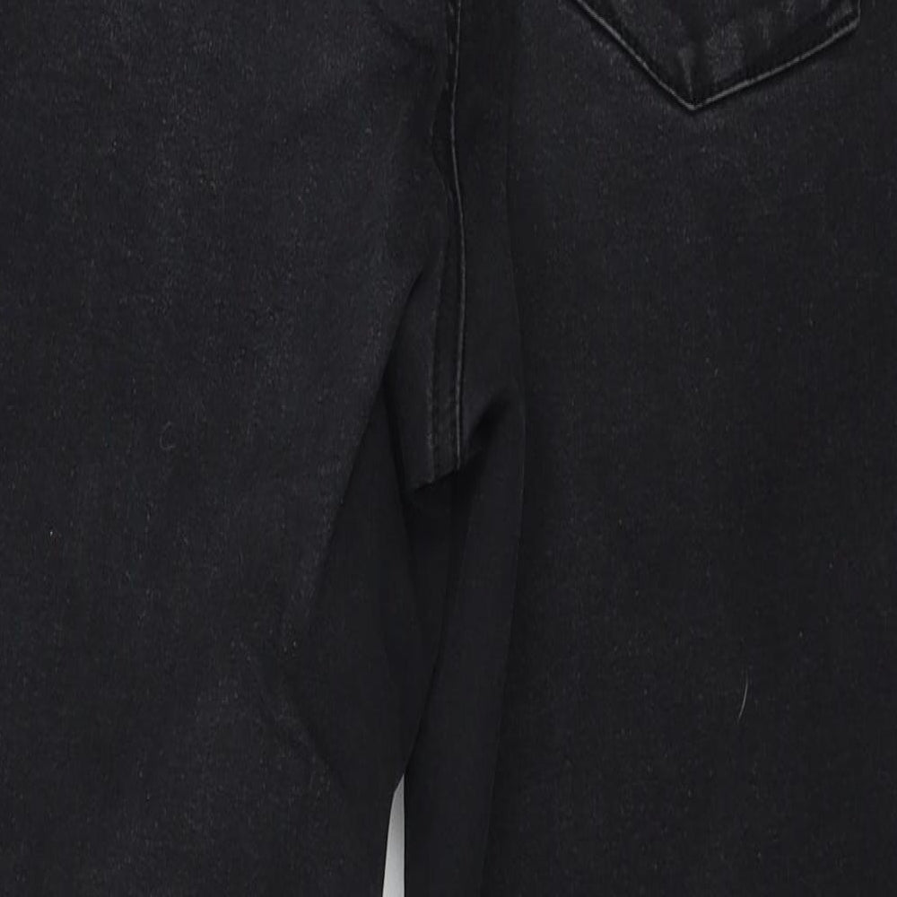 Brand and care label for Denim & Co. women’s grey denim skinny jeans, size UK 14, 24-inch leg