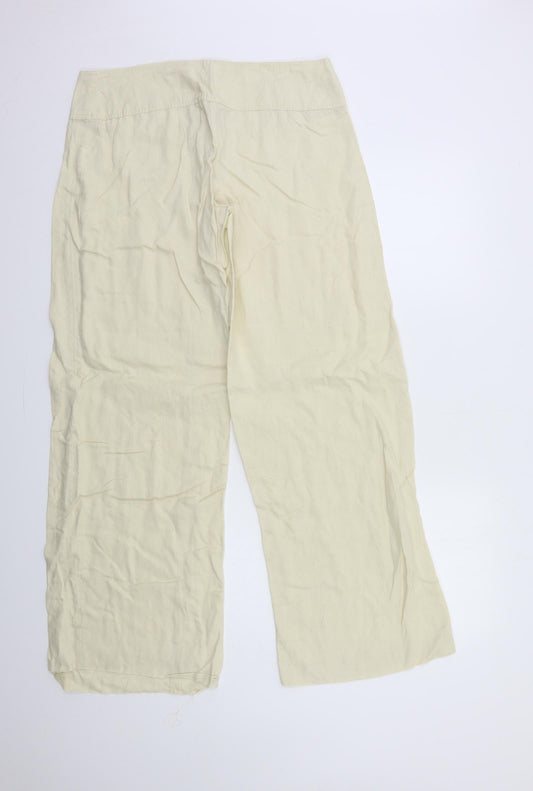 Womens UK Size 14 H&M Regular Fit Beige Trousers