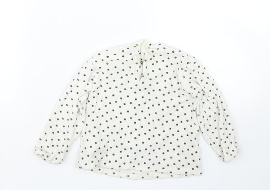 Preworn Baby White Spotted Pullover Jumper Size 24 Months - Cat