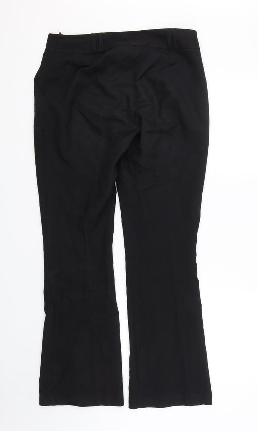 Womens UK Size 10 Peacocks Regular Fit Black Trousers