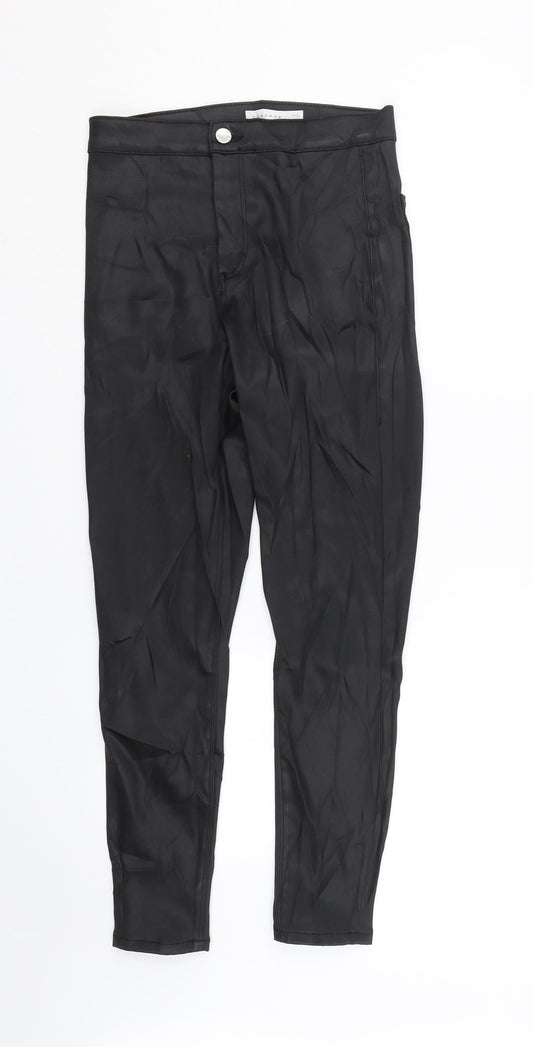 Womens UK Size 30 Topshop Regular Fit Black Trousers