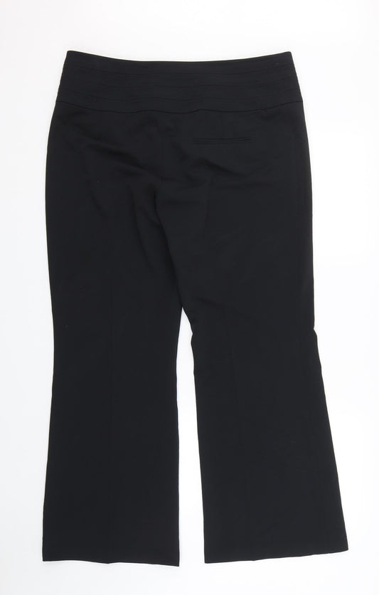 Womens UK Size 16 M&S Regular Fit Black Trousers