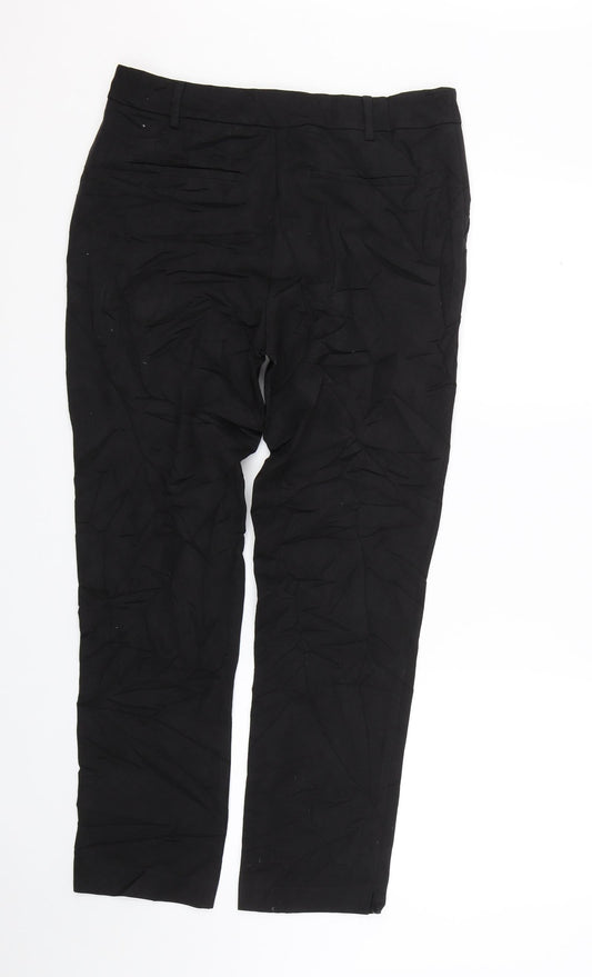 Womens UK Size 10 Papaya Regular Fit Black Trousers