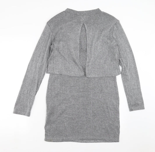 CAMEO ROSE Womens Grey Striped Shift Size 12