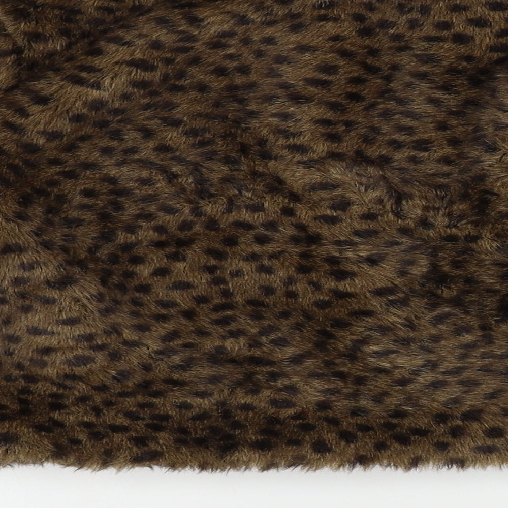 Brand and care label for Next girls’ brown animal print jacket coat, size 10, years