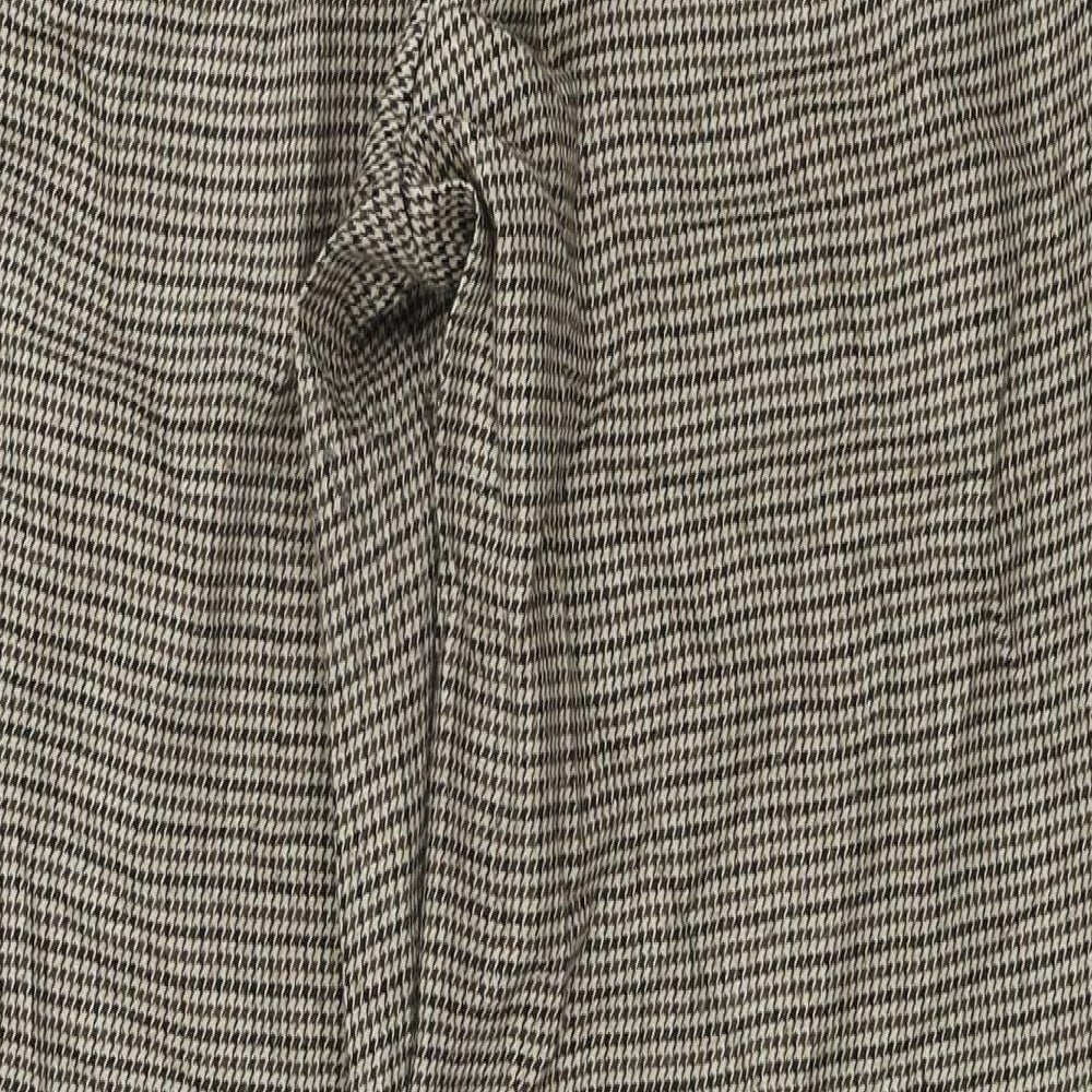 New Look Womens Beige Check Trousers Size 10 L25 in