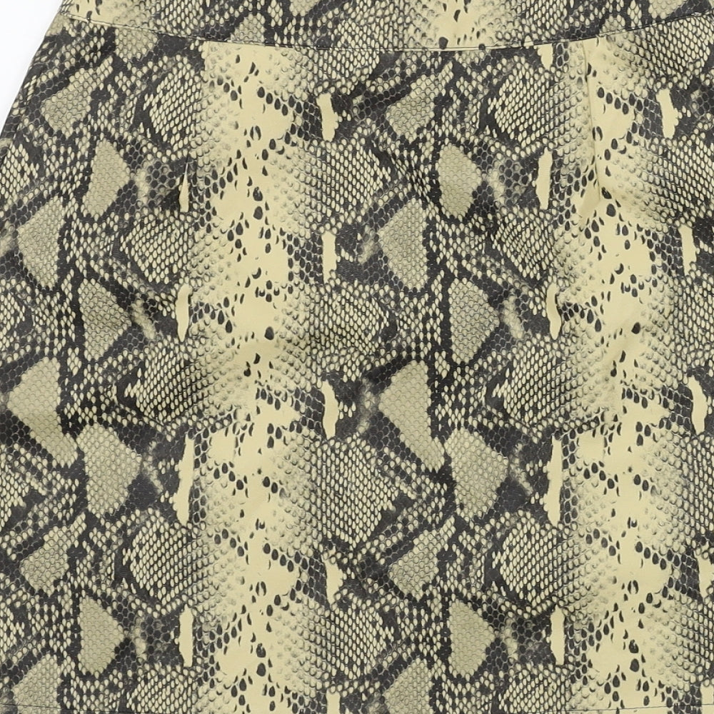 Primark Womens Beige Animal Print A-Line Skirt Size 6