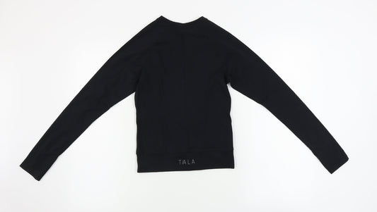 Womens UK Size S Preworn Black Basic T-Shirt