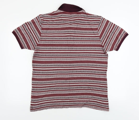Sandstone & Co Men Mens Red Geometric Polo Size S