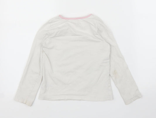 Nutmeg Girls White Basic T-Shirt Size 5-6 Years