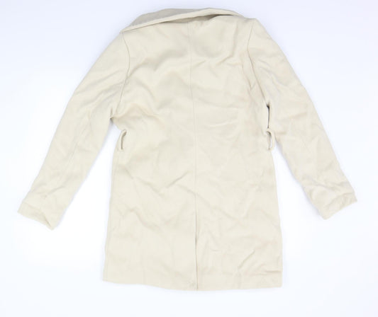 H&M Womens Beige Houndstooth Jacket Coat Size 10