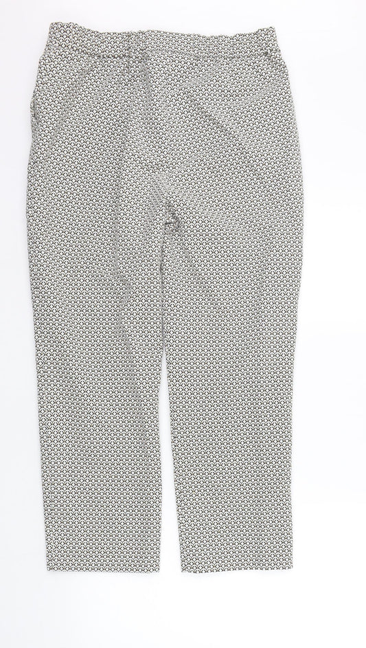 Womens UK Size 14 Marks and Spencer Regular Fit White Trousers