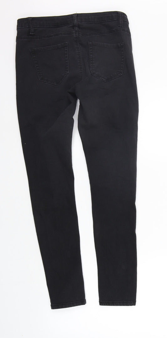 Womens UK Size 10 deniem co Regular Fit Black Trousers