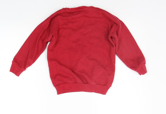 F&F Boys Red Pullover Jumper Size 5-6 Years - SEQUIN