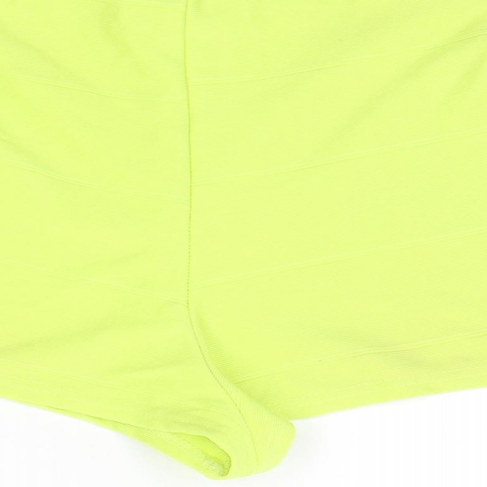 Missguided Womens Yellow Sweat Shorts Size 10