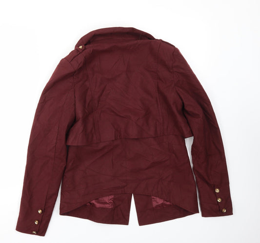 CUTIE Womens Red Jacket Blazer Size 10