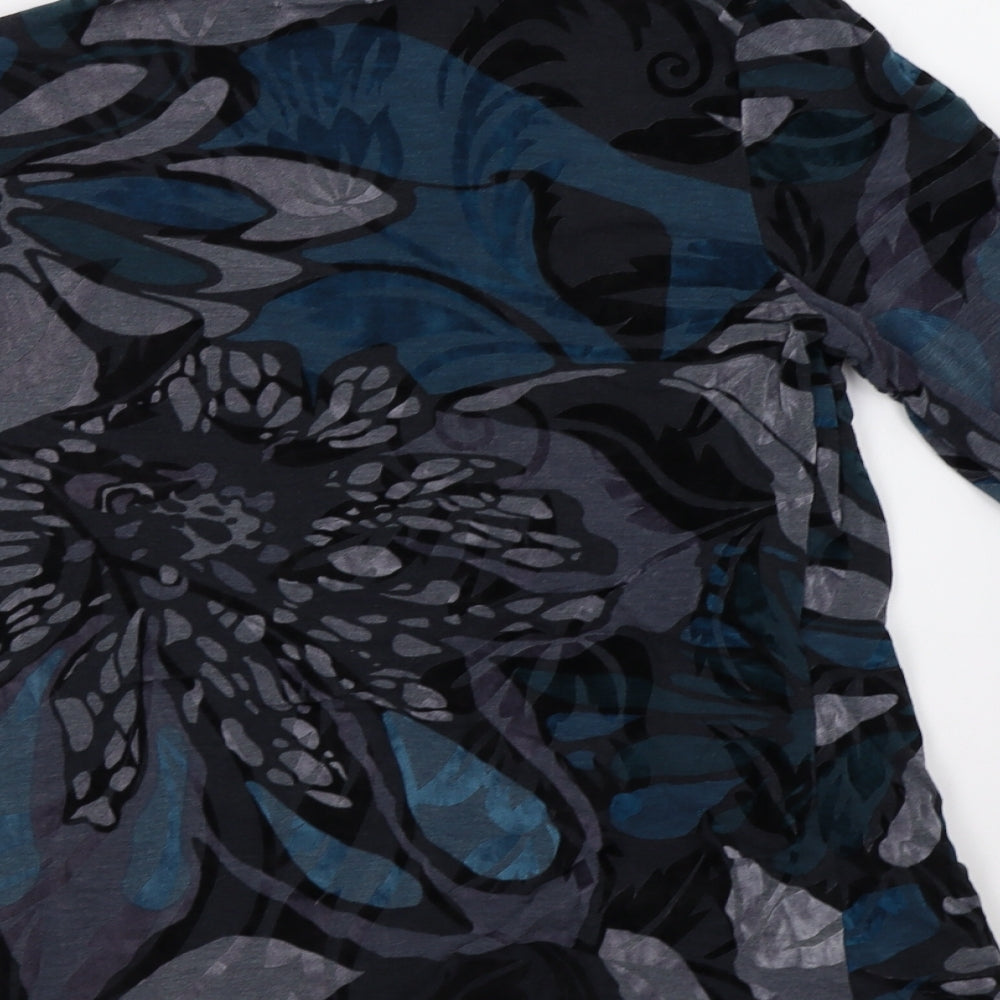 George Womens Blue Geometric Cardigan Jumper Size 14