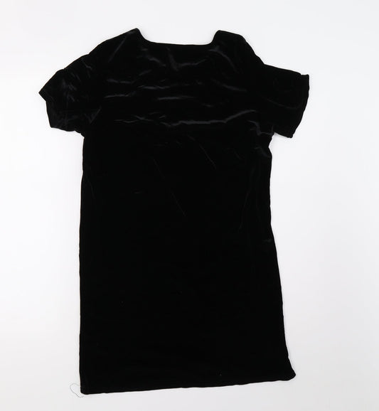 Womens Black Velvet A-Line Size S