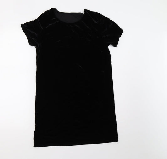 Preworn Womens Black Velvet A-Line Size S