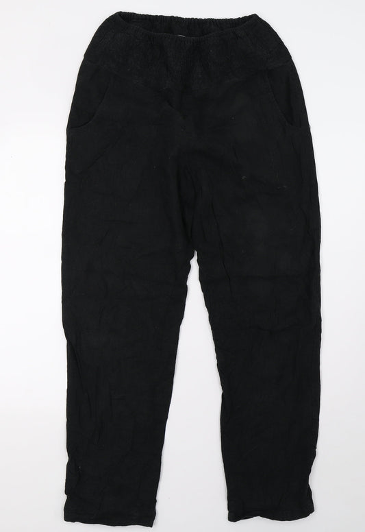 Additional front view of Only women’s black trousers, size S, 32-inch leg