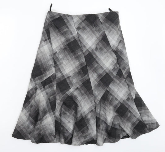 Marks and Spencer Womens Grey Geometric Flare Skirt Size 10