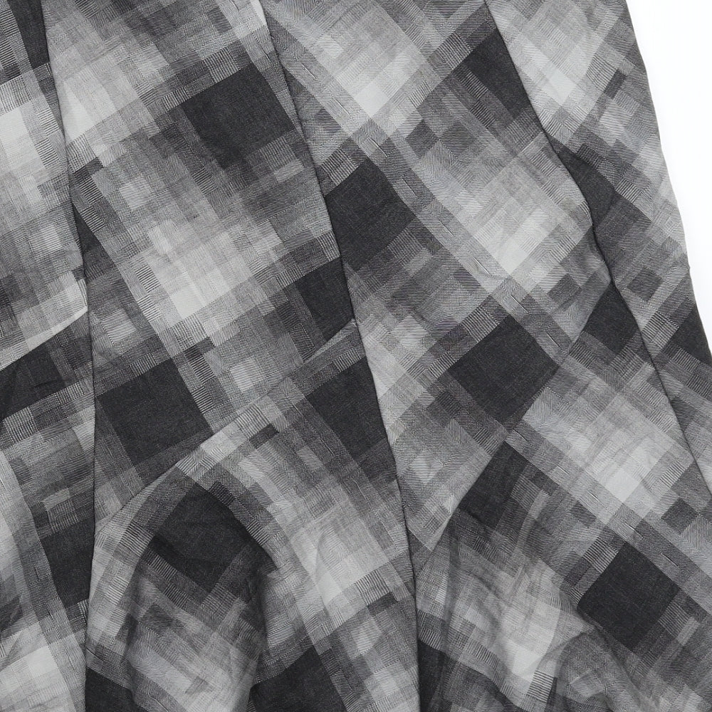 Marks and Spencer Womens Grey Geometric Flare Skirt Size 10