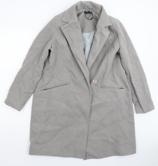 Womens UK Size 14 Boohoo Grey Overcoat