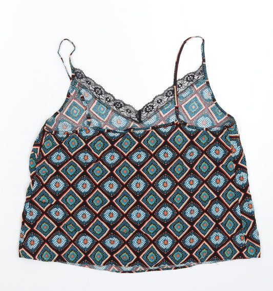 Papaya Womens Multicoloured Geometric Basic Tank Size 12