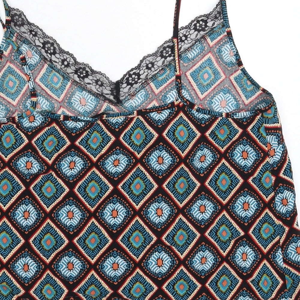 Papaya Womens Multicoloured Geometric Basic Tank Size 12