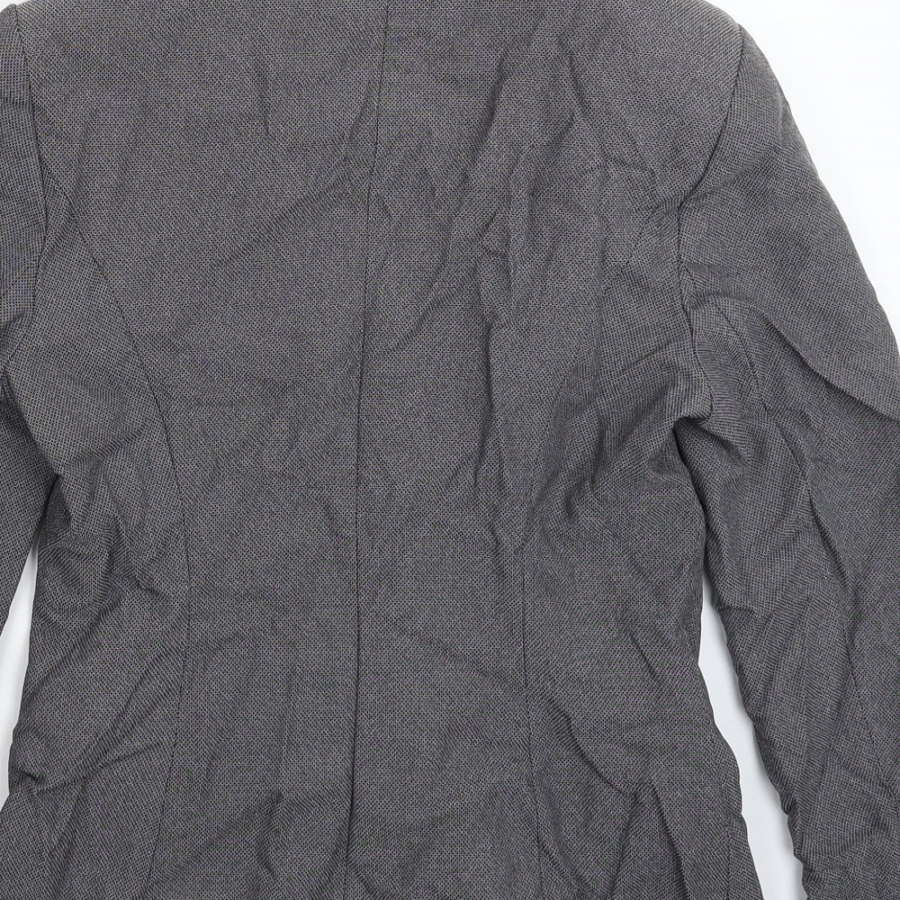 Brand and care label for Papaya women’s grey jacket blazer, size UK 12