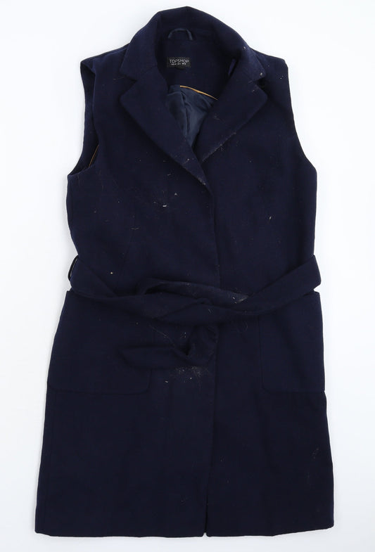 Womens UK Size 10 Topshop Blue Pea Coat