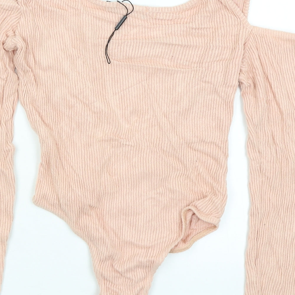 Pretty Little Thing Womens Pink Bodysuit One-Piece Size 14