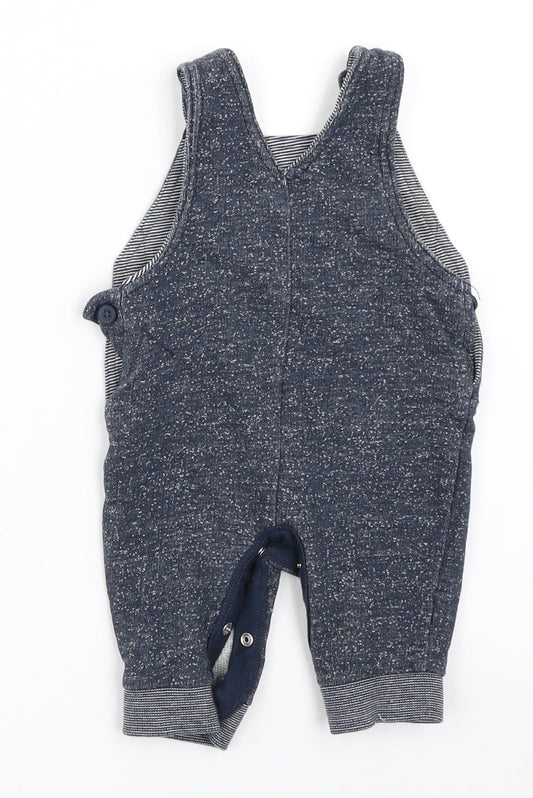 George Boys Blue Dungaree One-Piece Size 0-3 Months