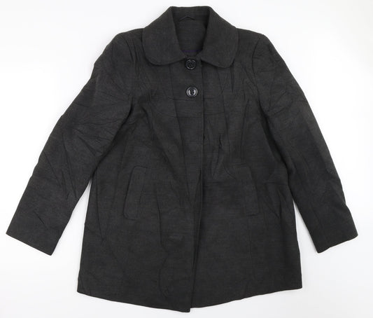 Womens UK Size 14 F&F Grey Overcoat