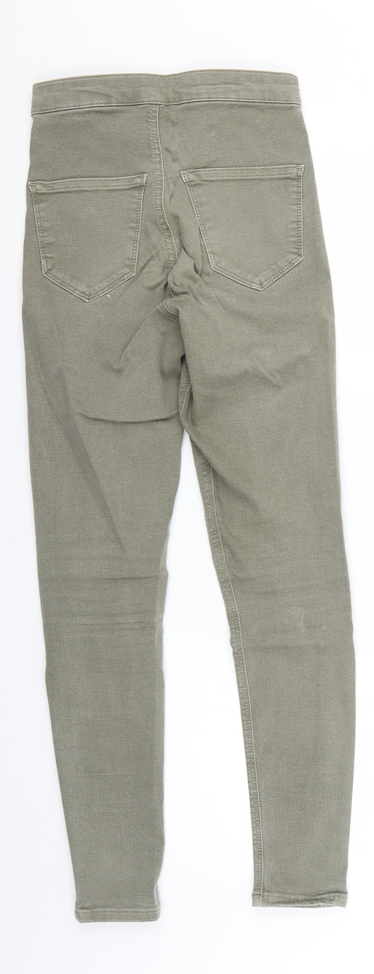 Topshop Womens Green Jegging Trousers Size 26 L24 in