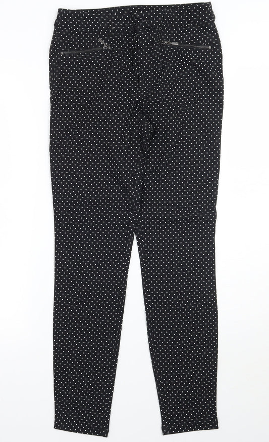 Yessica Womens Black Polka Dot Trousers Size 6 L27 in