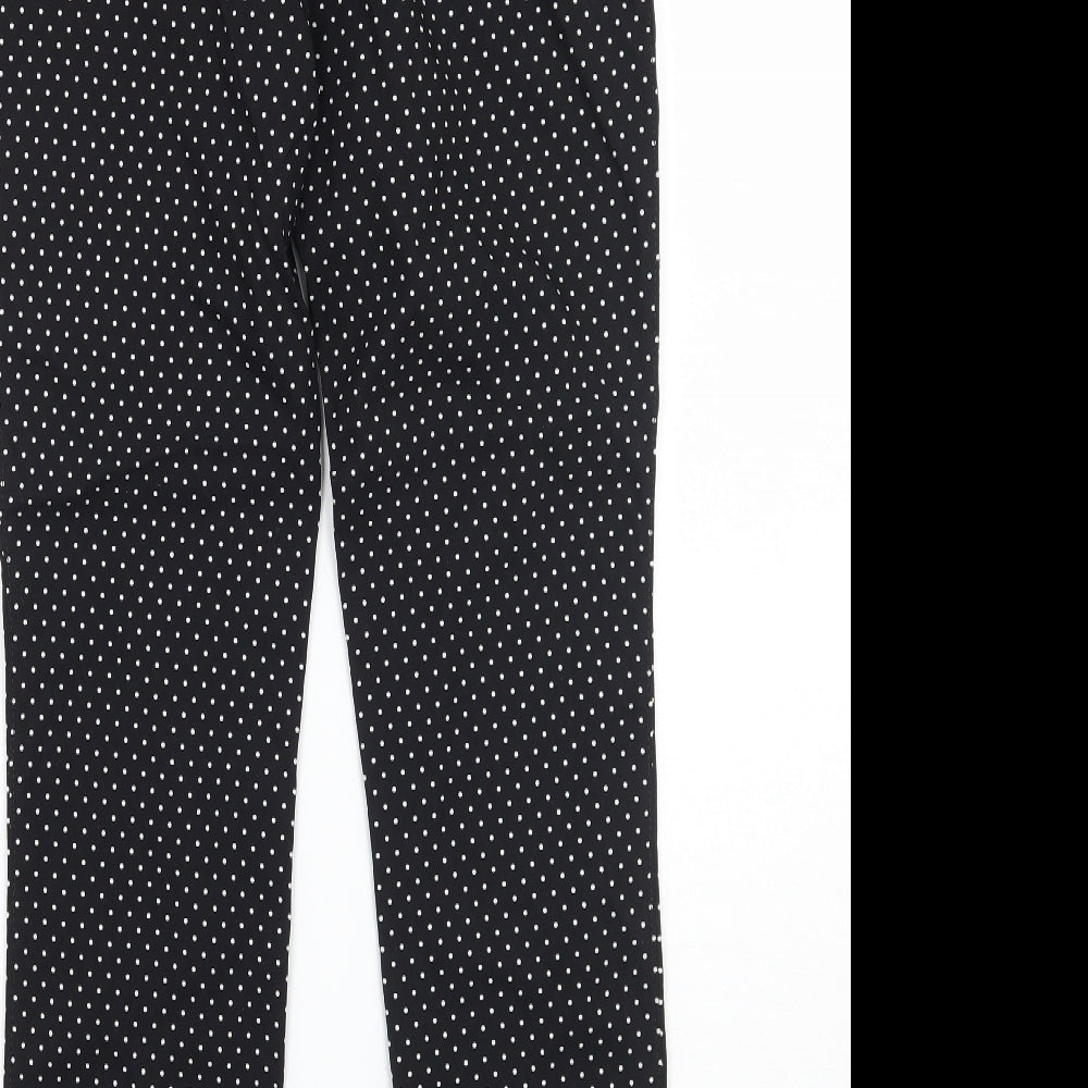 Yessica Womens Black Polka Dot Trousers Size 6 L27 in