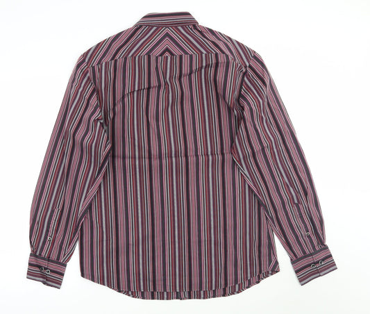 Mens UK Size M NEXT Black Button-Up Long Sleeve Casual Shirt