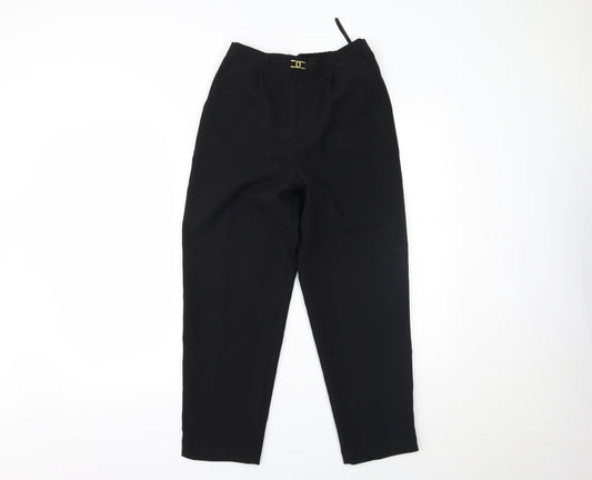 Womens UK Size 10 Classic Regular Fit Black Trousers