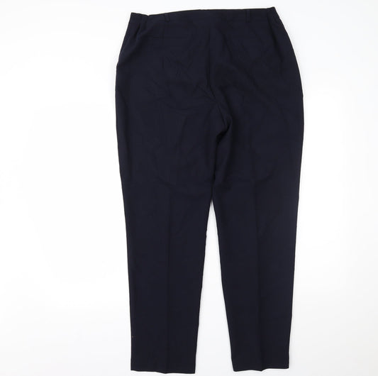 BHS Womens Blue Trousers Size 16 L27 in