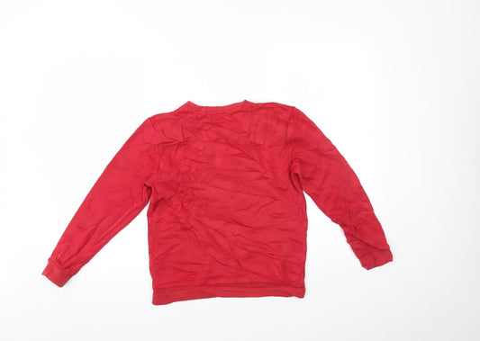 George Boys Red Pullover Jumper Size 10-11 Years