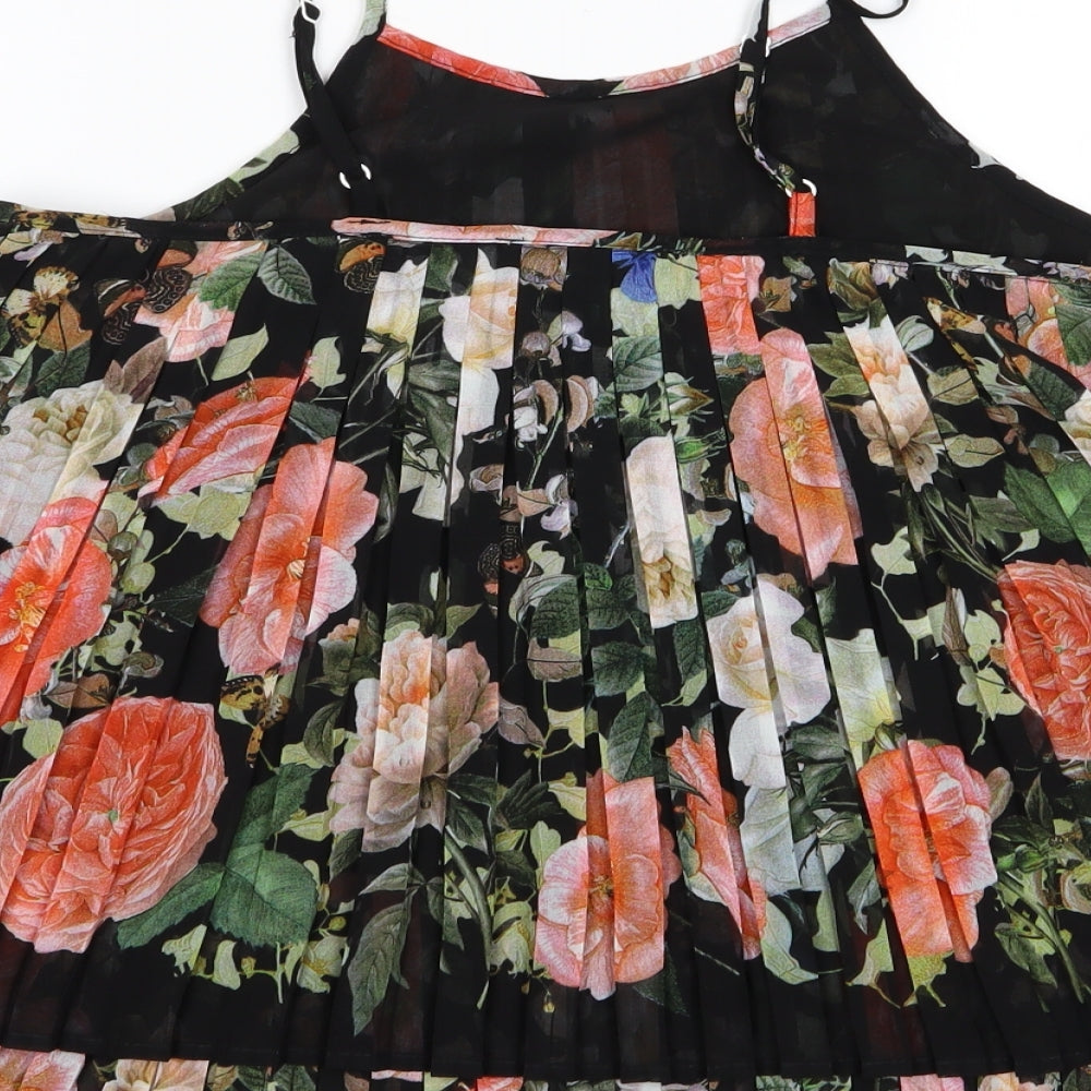MissKoo Womens Black Floral Camisole Blouse Size M - Layered