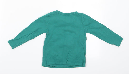 George Girls Green Animal Print Basic T-Shirt Size 12-18 Months - Fa La La Lama