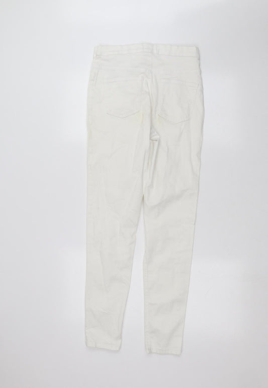 Womens UK Size 10 Marks and Spencer Regular Fit Skinny White Jeans